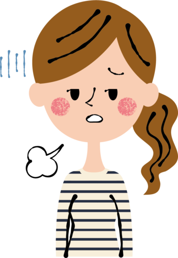 仕事を辞めたいとため息をつく女性